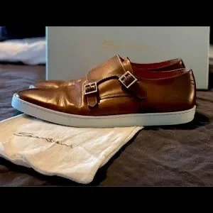 Handmade Italian leather Oxford loafers by Santoni - size 10 1/2 Santoni | Shoes | Handmade Italian Leather Oxford Loafers By  main image 3